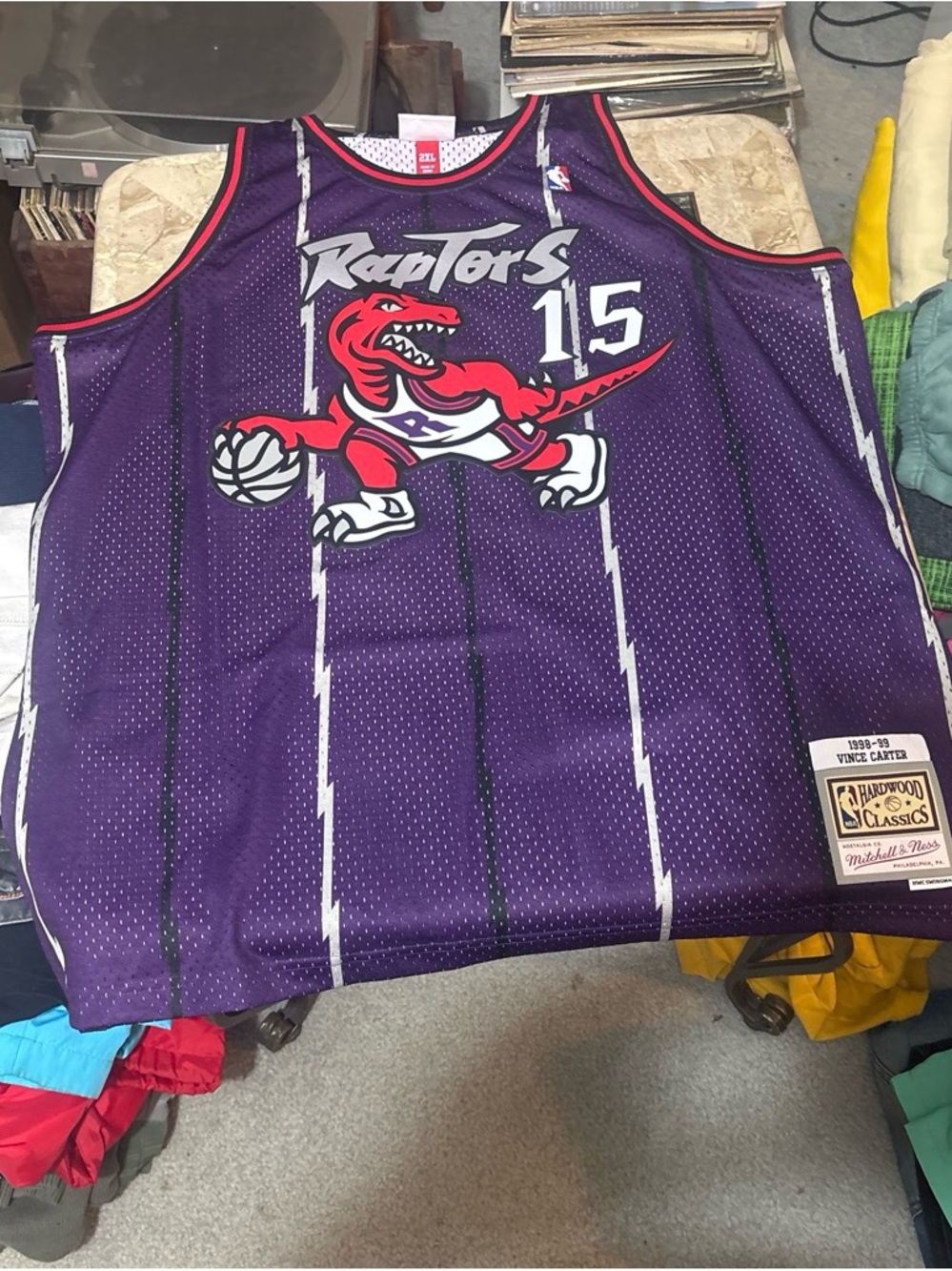 Mitchell & Ness Toronto Raptors Purple #15 Hardwood Classics Tank